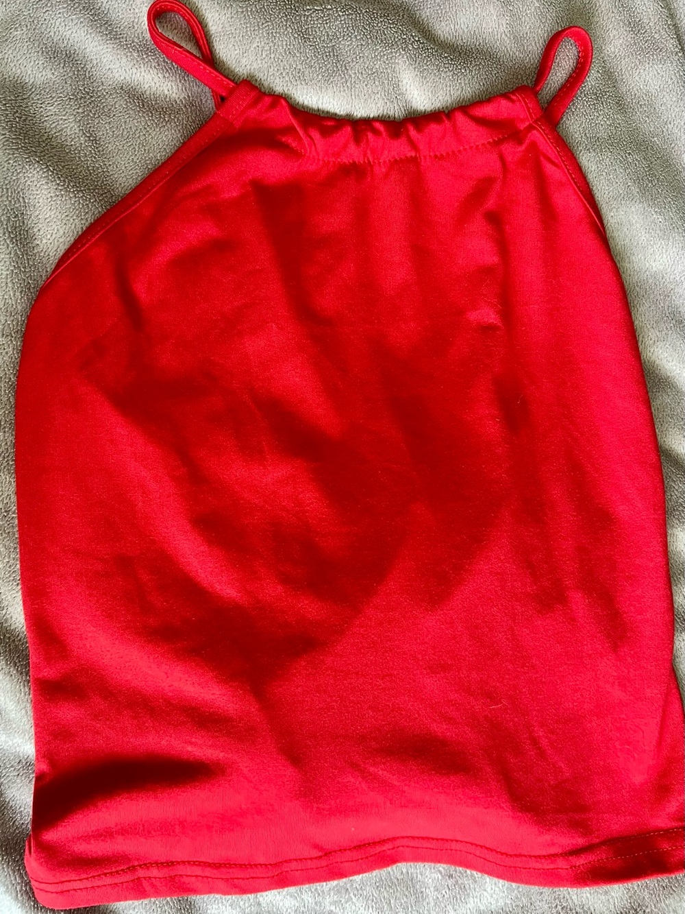 SHEIN Bright Red Spaghetti Strap Crop Top